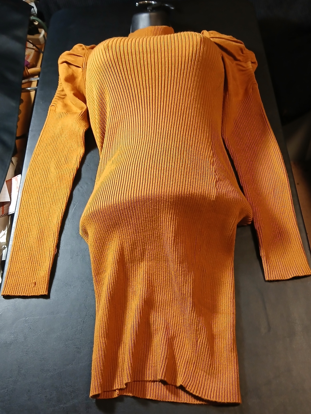 Love Aways Ligth Brown Size S Turtleneck Long Sleeve Top Women's
